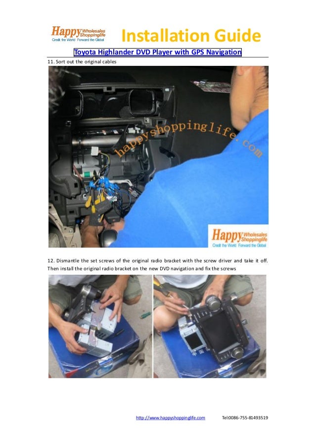 Toyota highlander dvd player gps navigation installation guide