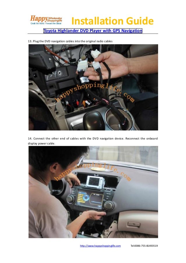 Toyota highlander dvd player gps navigation installation guide