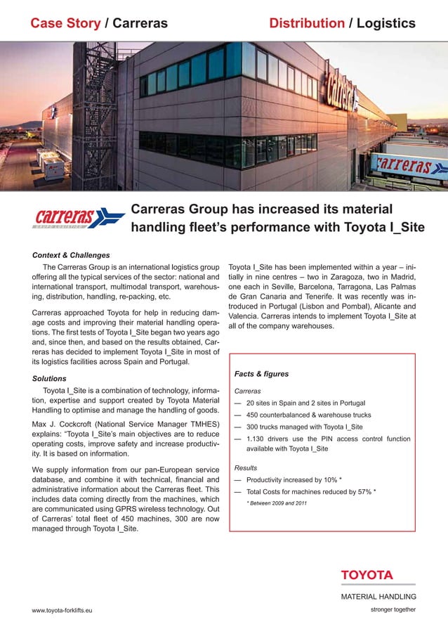 TMHE Customer Carreras TMHE Customer Carreras Group Reduces Production