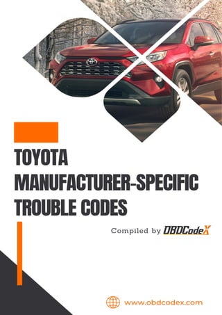Toyota Manufacturer-specific OBD2 Trouble Codes List – OBDCodex | PDF