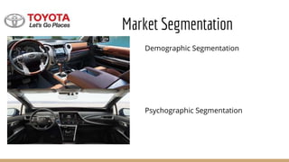 Market Segmentation
Demographic Segmentation
Psychographic Segmentation
 