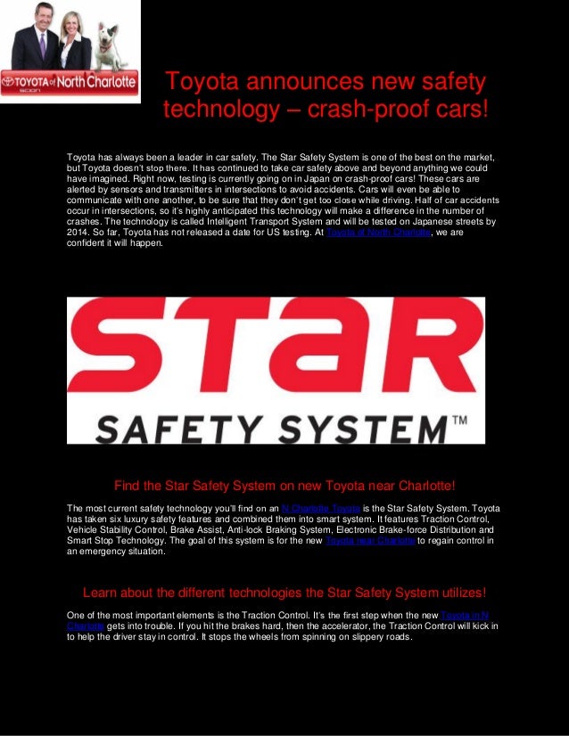 Toyota announces new safety technology crash proof cars!