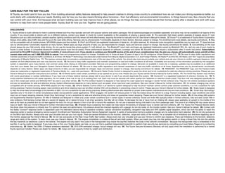 CARS BUILT FOR THE WAY YOU LIVE
At Toyota, we build cars for how you live. From building advanced safety features designed to help prevent crashes to driving cross-country to understand how we can make your driving experience better, our
work starts with understanding your needs. Building cars for how you live also means thinking about tomorrow—from fuel efficiency and environmental innovations, to things beyond cars, like a bicycle that you
can control with your mind. And because what we learn building cars can help improve lives in other places, we do things like help communities rebuild their homes quickly after a disaster and work with soup
kitchens to help them serve more people faster. Toyota. Built for how you live. Together we are going places.
DISCLOSURES
1. Toyota strives to build vehicles to match customer interest and thus they typically are built with popular options and option packages. Not all options/packages are available separately and some may not be available in all regions of the
country. If you would prefer a vehicle with no or different options, contact your dealer to check for current availability or the possibility of placing a special order. 2. The automatic high beam system operates at speeds above 21 mph.
Situations such as a dirty windshield, variable weather, lighting conditions and hilly terrain will limit effectiveness, requiring the driver to manually turn off. See Owner’s Manual for details.  3. Entune™ is a trademark of Toyota Motor Corporation.
Always drive safely, obey traffic laws and focus on the road while driving. Services vary by phone/carrier. Functionality depends on many factors. Services subject to change. For enrollment and more details, see toyota.com/entune.  4. May
not be compatible with all mobile phones, MP3/WMA players and like models.  5. iPod®
and iPhone®
are registered trademarks of Apple Inc. All rights reserved.  6. Advanced voice recognition capabilities vary by head unit.  7. Apps/services
vary by phone/carrier; functionality depends on many factors. Select apps use large amounts of data; you are responsible for charges. Apps and services subject to change. See toyota.com/entune for details.  8. Concentrating on the road
should always be your first priority while driving. Do not use the hands-free phone system if it will distract you. The Bluetooth®
word mark and logos are registered trademarks owned by Bluetooth SIG, Inc. and any use of such marks by
Toyota is under license. A compatible Bluetooth®
-enabled phone must first be paired. Phone performance depends on software, coverage and carrier.  9. SiriusXM services require a subscription after 3-month trial period. Subscriptions
governed by SiriusXM Customer Agreement available at www.siriusxm.com. If you decide to continue your SiriusXM service at the end of your complimentary trial, the plan you choose will automatically renew and bill at then-
current rates until you call 1-866-635-2349 to cancel. Fees and programming subject to change. Available only to those at least 18 years of age in the 48 contiguous United States and D.C.  10. Be sure to obey traffic regulations and
maintain awareness of road and traffic conditions at all times. HD Radio™ Technology manufactured under license from iBiquity Digital Corporation U.S. and Foreign Patents. HD Radio™ and the HD, HD Radio, and “Arc” logos are proprietary
trademarks of iBiquity Digital Corp.  11. The backup camera does not provide a comprehensive view of the rear area of the vehicle. You should also look around outside your vehicle and use your mirrors to confirm rearward clearance. Cold
weather will limit effectiveness and view may become cloudy.  12. Be sure to obey traffic regulations and maintain awareness of road and traffic conditions at all times. Availability and accuracy of the information provided by the navigation
system is dependent upon many factors. Use common sense when relying on information provided. Services and programming subject to change. Services not available in every city or roadway; updates may be available at an additional
cost from your dealer. See your Navigation System Owner’s Manual for details. 13. Be sure to obey traffic regulations and maintain awareness of road and traffic conditions at all times. Apps/services vary by phone/carrier; functionality
depends on many factors. Select apps use large amounts of data; you are responsible for charges. Apps and services subject to change. See toyota.com/entune for details.  14. PANDORA®
, the PANDORA®
logo, and the Pandora trade
dress are trademarks or registered trademarks of Pandora Media, Inc., used with permission.  15. Dynamic Radar Cruise Control is designed to assist the driver and is not a substitute for safe and attentive driving practices. Please see your
Owner’s Manual for important instructions and cautions.  16. EV Mode works under certain conditions at low speeds for up to a mile. Please see your Toyota vehicle Owner’s Manual for further details.  17. The Smart Key System may interfere
with some pacemakers or cardiac defibrillators. If you have one of these medical devices, please talk to your doctor to see if you should deactivate this system.  18. HomeLink®
is a registered trademark of Johnson Controls, Inc.  19. To
avoid potential interference with pedal operation, do not install a floor mat on top of an existing floor mat. Each mat must be secured with either quarter-turn fasteners or retention hooks (clips). This floor mat was designed specifically for
use in this model year vehicle and SHOULD NOT be used in any other vehicle.  20. The Pre-Collision System is designed to help reduce the crash speed and damage in certain frontal collisions only. They are not collision-avoidance systems
and are not substitutes for safe and attentive driving. System effectiveness depends on many factors such as speed, driver input and road conditions. See your Owner’s Manual for further information.  21. Qi wireless charging may not be
compatible with all mobile phones, MP3/WMA players and like models.  22. Vehicle Stability Control (VSC) is an electronic system designed to help the driver maintain vehicle control under adverse conditions. It is not a substitute for safe
driving practices. Factors including speed, road conditions and driver steering input can all affect whether VSC will be effective in preventing a loss of control. Please see your Owner’s Manual for further details.  23. Brake Assist is designed
to help the driver take full advantage of the benefits of ABS. It is not a substitute for safe driving practices. Braking effectiveness also depends on proper brake-system maintenance and tire and road conditions.  24. Smart Stop Technology®
operates only in the event of certain simultaneous brake and accelerator pedal applications. When engaged, the system will reduce power to help the brakes bring the vehicle to a stop. Factors including speed, road conditions and driver
input can all impact stopping distance. Smart Stop Technology®
is not a substitute for safe and attentive driving and does not guarantee instant stopping. Please see your Owner’s Manual for further details.  25. All the airbag (AB) systems
are Supplemental Restraint Systems. All ABs (if installed) are designed to inflate only under certain conditions and in certain types of severe collisions: frontal and knee ABs typically inflate in frontal collisions; side and side curtain ABs in
side collisions; Roll-Sensing Curtain ABs at a severe tilt degree, roll or lateral G-force. In all other accidents, the ABs will not inflate. To decrease the risk of injury from an inflating AB, always wear seatbelts, sit upright in the middle of the
seat as far back as possible and do not lean against the door. Do not put objects in front of an AB or around the seatback. Do not use a rearward-facing child seat in any front passenger seat. The force of an inflating AB may cause serious
injury or death. See your Owner’s Manual for further information/warnings.  26. Whiplash-Injury-Lessening front seats can help reduce the severity of whiplash injury in certain rear-end collisions.  27. The Toyota Tire Pressure Monitor alerts
the driver when tire pressure is critically low. For optimal tire wear and performance, tire pressure should be checked regularly with a gauge; do not rely solely on the monitor system. See your Owner’s Manual for details.  28. Contact with
the Safety Connect®
response center is dependent upon the telematics device being in operative condition, cellular connection availability, navigation map data and GPS satellite signal reception, which can limit the ability to reach the
response center or receive emergency service support. Enrollment and Telematics Subscription Service Agreement required. A variety of subscription terms is available; charges vary by subscription term selected.  29. Do not rely exclusively
on the Blind Spot Monitor. Always look over your shoulder and use your turn signal. There are several limitations to the function, detection, range and clarity of the monitor. For a complete list of limitations and directions regarding use of
the monitor, please see the Owner’s Manual.  30. Do not rely exclusively on the Rear Cross-Traffic Alert system. Always look over your shoulder and use your mirrors to confirm rear clearance. There are limitations to the function, detection,
range and clarity of the system. To learn more, see your Owner’s Manual.  31. The engine immobilizer is a state-of-the-art anti-theft system. When you insert your key into the ignition switch or bring a Smart Key fob into the vehicle,
the key transmits an electronic code to the vehicle. The engine will only start if the code in the transponder chip inside the key/fob matches the code in the vehicle’s immobilizer. Because the transponder chip is embedded in the
key/fob, it can be costly to replaced. If you lose a key or fob, your Toyota dealer can help, or you can find a qualified independent locksmith to perform high-security key services by consulting your local Yellow Pages or by contacting
www.aloa.org.  32. Meets Tier 2/Bin 3 Federal emissions standard.  33. 2015 EPA-estimated mileage. Actual mileage will vary.  34. The Toyota Genuine Accessory Warranty will only apply when the installation is performed by a trained
Toyota-approved installer. Please see dealer for details.  35. Cargo and load capacity limited by weight and distribution.
 