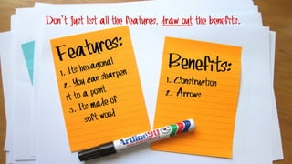 Don’t just list all the features, draw out the benefits.
 