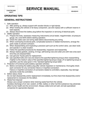 Toyota bt c3 e130r forklift service repair manual | PDF