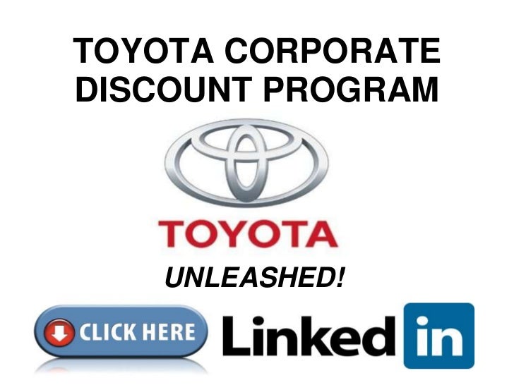 Toyota Corporate Discount Program Final
