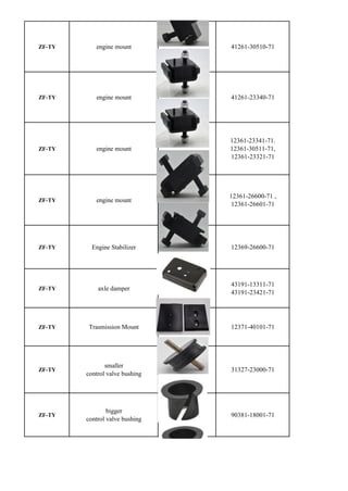TOYOTA forklift parts list from ZEFENG factory | PDF