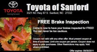 Toyota FREE Brake Inspection NC | Toyota Dealer near Raleigh