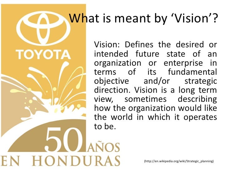 Toyota's Vision Mission