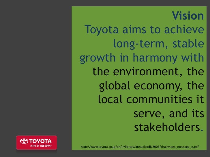 Toyota's Vision Mission