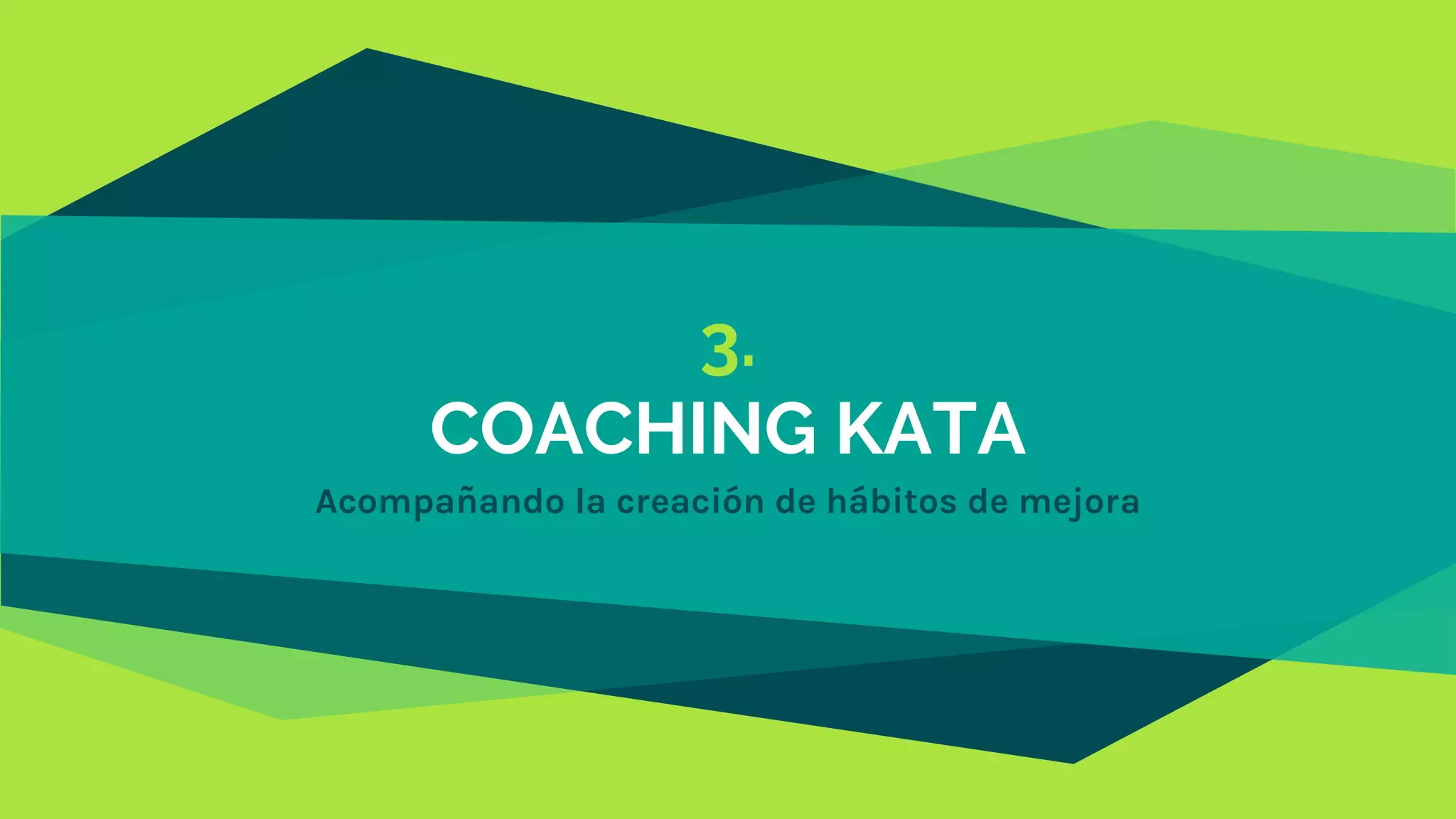 3.
COACHING KATA
Acompañando la creación de hábitos de mejora
 