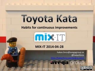 Habits for continuous improvements
MIX-IT 2014-04-28
hakan.forss@avegagroup.se
@hakanforss
http://hakanforss.wordpress.com/
Created by Håkan Forss @hakanforss http://hakanforss.wordpress.com
 