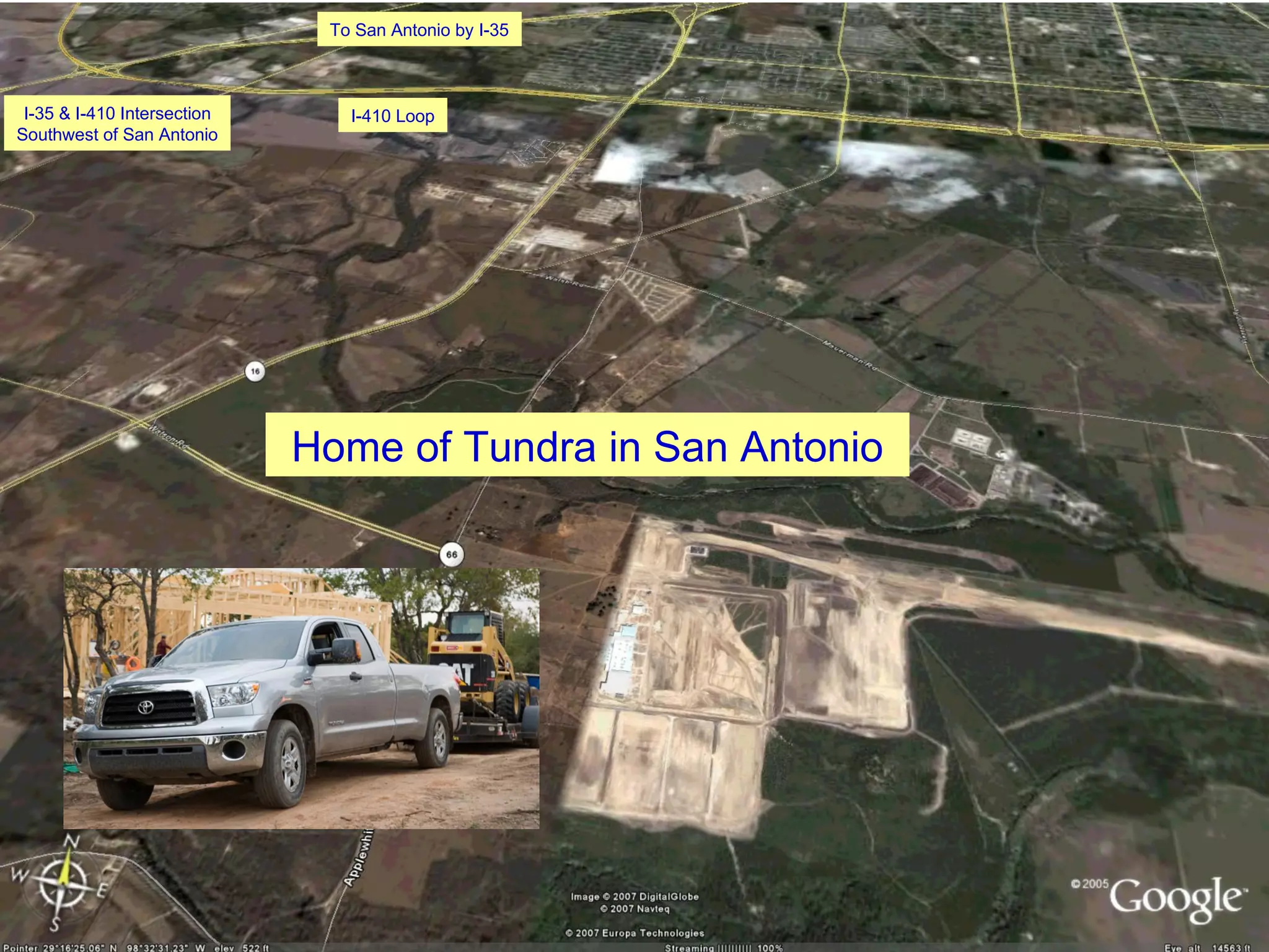 To San Antonio by I-35 I-410 Loop I-35 & I-410 Intersection Southwest of San Antonio Home of Tundra in San Antonio 