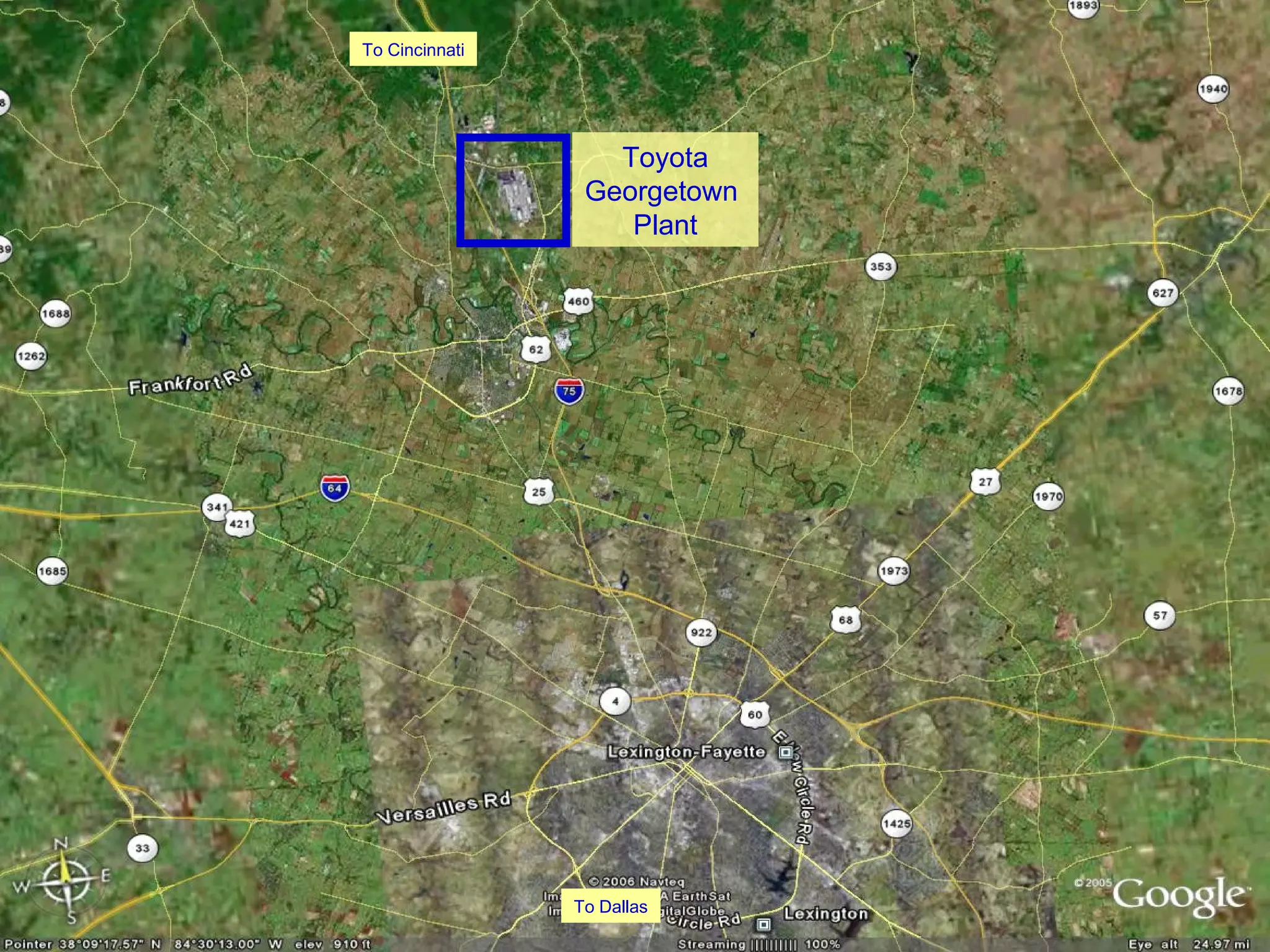To Cincinnati To Dallas Toyota Georgetown  Plant 