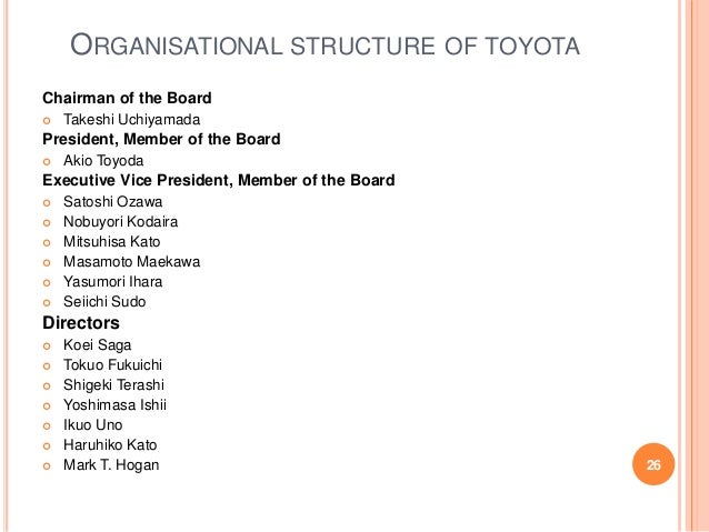 Toyota Organizational Chart 2014