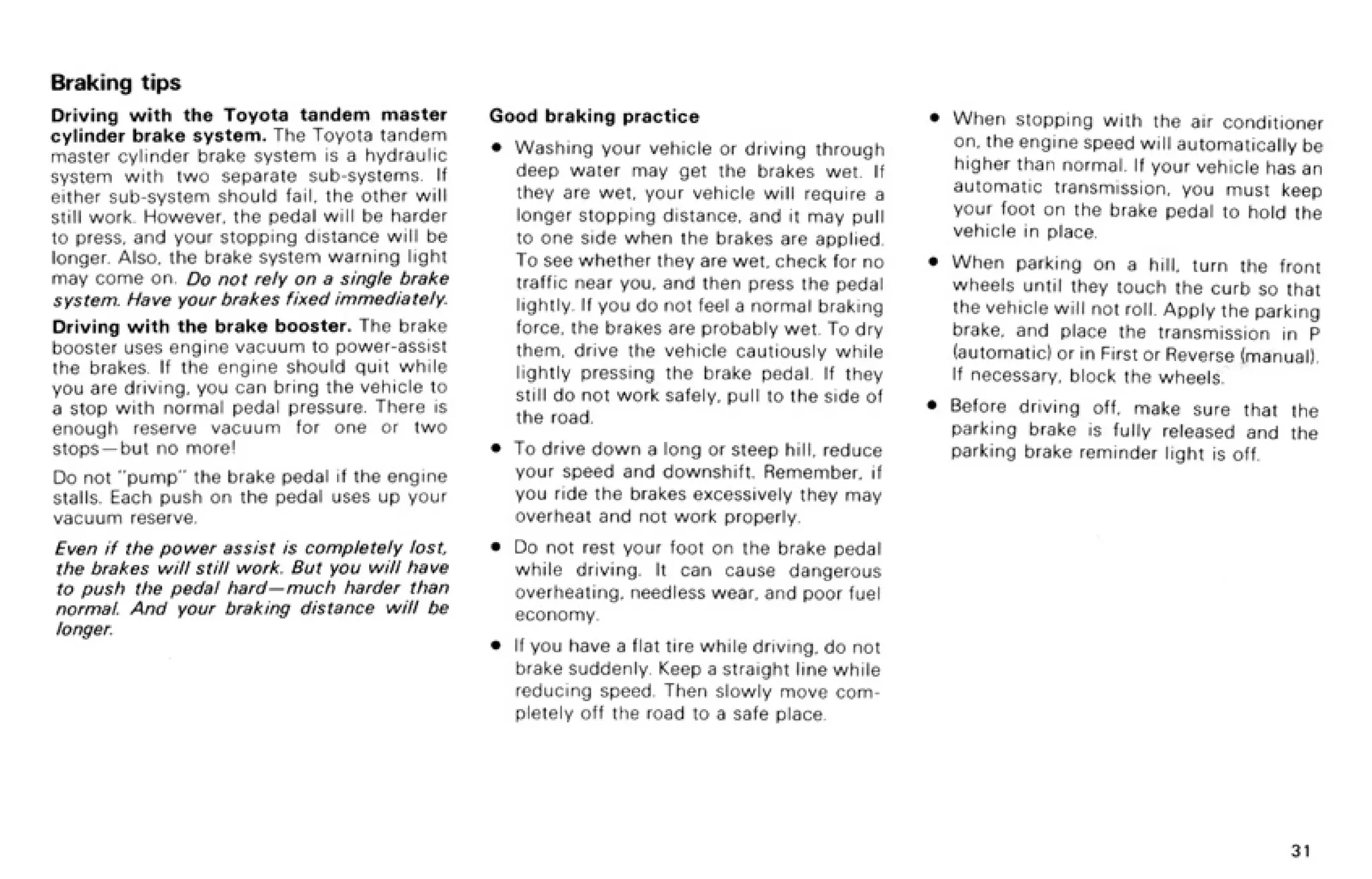 1988 TOYOTA PICKUP OWNERS MANUAL PDF visual data 5