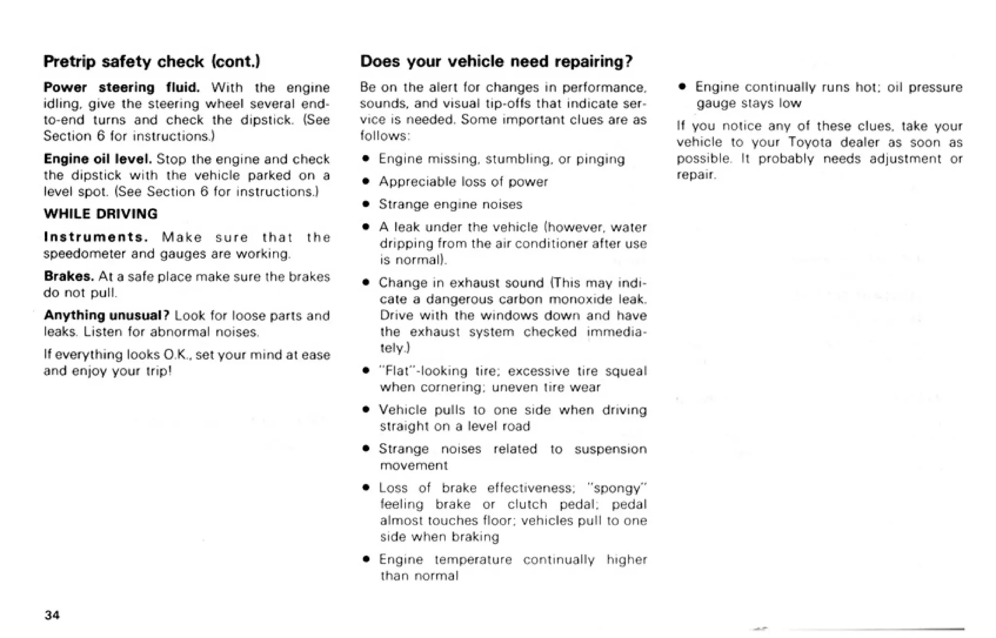 1986 TOYOTA PICKUP OWNERS MANUAL PDF visual data 5