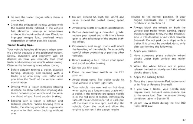 1986 TOYOTA PICKUP OWNERS MANUAL PDF visual data 3