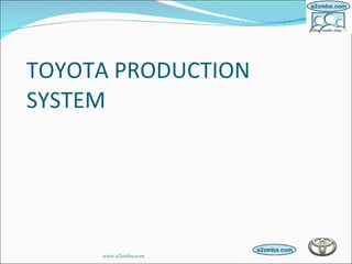 TOYOTA PRODUCTION SYSTEM www.a2zmba.com 