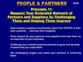 Use one piece flow and andon (cord to stop production) to surface problems