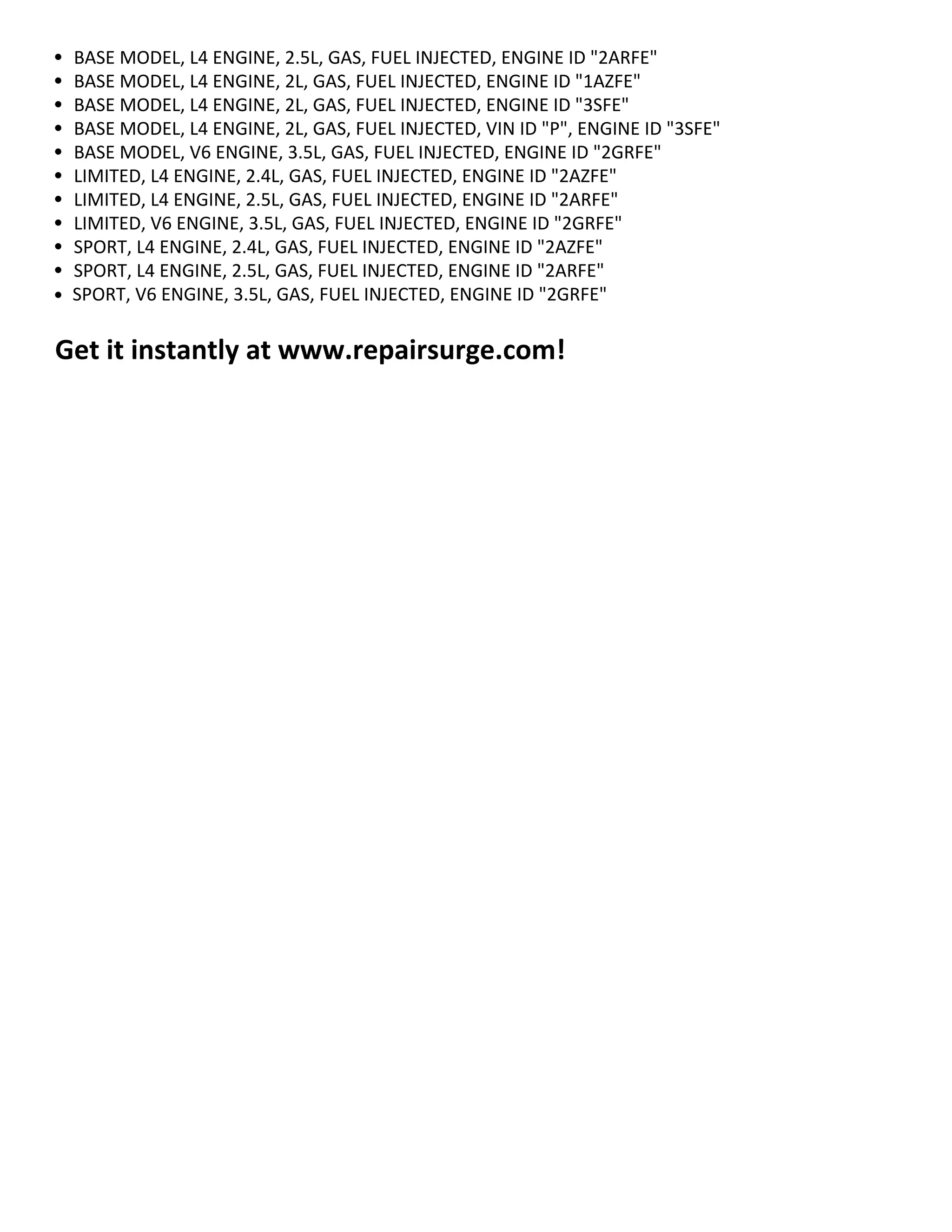 1998 RAV4 REPAIR MANUAL PDF visual data 8