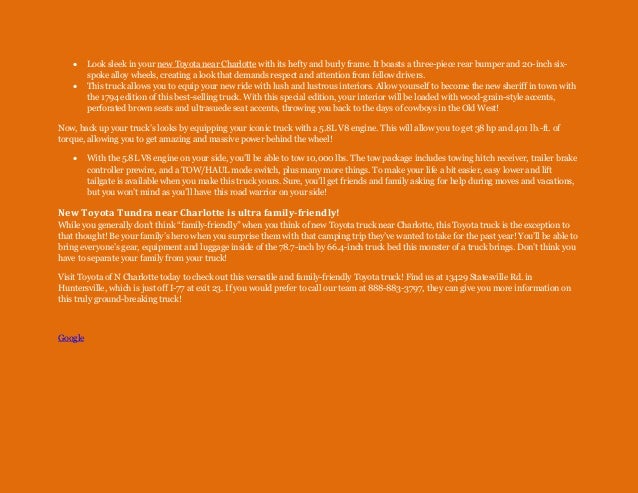 N Charlotte Toyota Tundra will have diesel option in 2016!