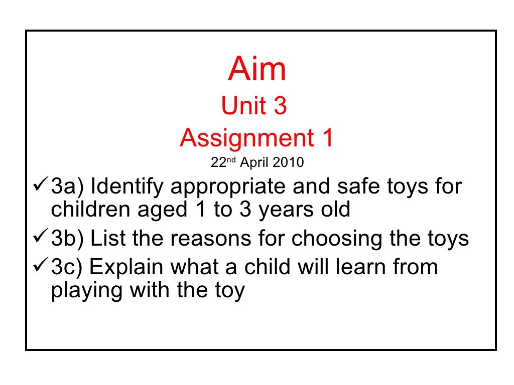 Toys & development unit 3 assignment 1