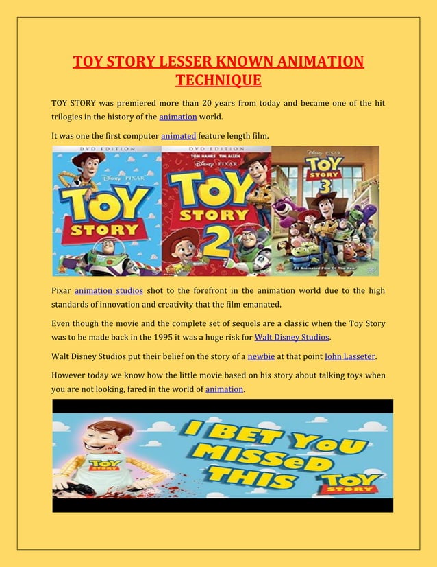 Untold facts of Toy Stories | PDF