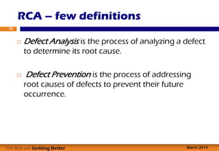 Root Cause Analysis for Software Testers | PDF
