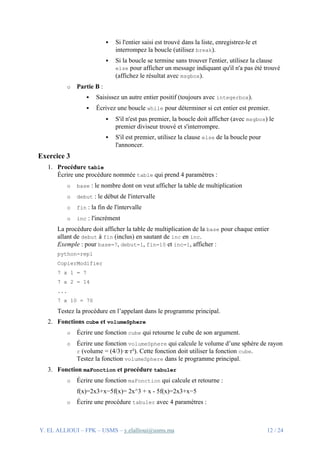 Travaux Pratiques Python : Exercices Progressifs sur les Structures ...