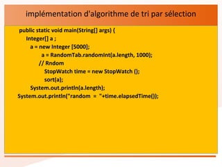 L’analyse et Expérimentation de algorithme du Tri par sélection | PPT