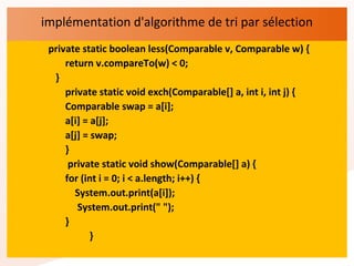 L’analyse et Expérimentation de algorithme du Tri par sélection | PPT