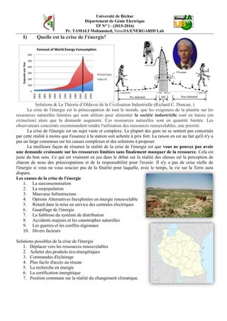 Université de Béchar
Département de Génie Electrique
TP N° 4 - (2015-2016)
Pr. TAMALI Mohammed, SimulIA/ENERGARID Lab.
Caractéristiques des systèmes électro-énergétiques
I. Modèle en BLOC FONCTIONNEL d‘un système electroenergetique.
La figure 01 suivante présente une allure graphique combinant les aspects fonctionnel avec opérationnel ensemble.
Le détail, à l’interieur du bloc, indique la fonction de transfert du système étudié. Il reçoit une enrgie primaire à
l’entrée, applique une conversion F(p) et puis procure une energie secondaire à sa sortie.
En terme de fiabilité, ce système ne peut de la sorte que s’il est déterministe, observable, Quantifiable et dont les
paramètres sont Mesurables.
Figure 01 : Représentation en boucle ouverte d’un système.
Figure 2 : Cas du problème de l’étudiant entrepreneur.
Dans ce cas d’étude, Le système est caractérisé par la possibilité ou non que une personne qualifié d’étudiant soit
riche après avoir lancer sa propre entreprise. A IAE de Grenoble France, Une spécialisation diplomante est été
introduite pour faire en sorte que les jeunes peuvent, réellement, se prendre en charge et innover.
II. II. Manipulation
Exécuter le schéma unifilaire suivant en se basant sur InterPSS, outil de simulation contenu dans le CD.
Fig. 1 : Schéma unifilaire d'un réseau exemple
Table 4.1 Impédance de lignes et admittances
shunt de la Fig. 1.
Ligne (p-q) Impédance Line charging
( Ysh/2)
1-2 0.02 + j 0.10 j 0.030
1-5 0.05 + j 0.25 j 0.020
2-3 0.04 + j 0.20 j 0.025
2-5 0.05 + j 0.25 j 0.020
3-4 0.05 + j 0.25 j 0.020
3-5 0.08 + j 0.40 j 0.010
4-5 0.10 + j 0.50 j 0.075
 