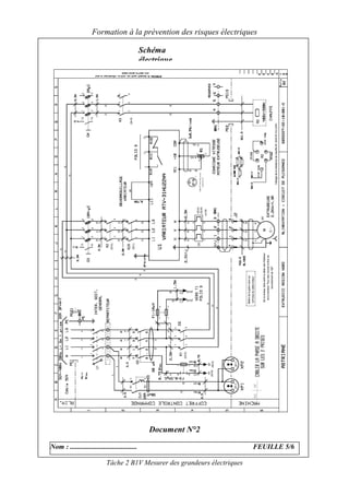 Formation à la prévention des risques électriques

                                               Schéma
                                               électrique




                                                  Document N°2

Nom : ......................................                                FEUILLE 5/6

                            Tâche 2 B1V Mesurer des grandeurs électriques
 