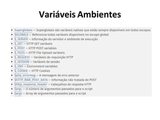 Variáveis Ambientes
 