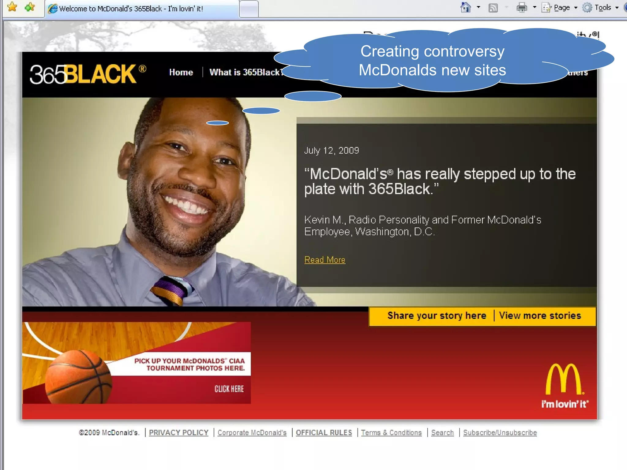 Creating controversy McDonalds new sites 