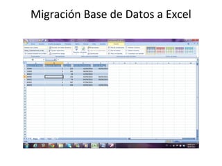 Migración Base de Datos a Excel
