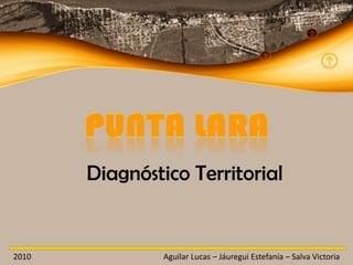 Diagnóstico Territorial


2010            Aguilar Lucas – Jáuregui Estefanía – Salva Victoria
 