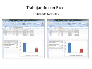 Trabajando con Excel
Utilizando fórmulas