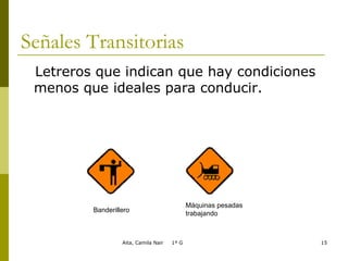 Señales Transitorias Letreros que indican que hay condiciones menos que ideales para conducir. Banderillero Máquinas pesadas  trabajando 