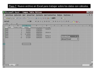 Paso 7. Nuevo archivo en Excel para trabajar sobre los datos con cálculos.