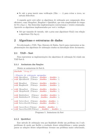 Metodos de Ordenação - Algoritmos e Estrutura de Dados II