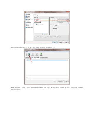 kemudian akan muncul jendela baru seperti dibawah ini .

Klik toolbar "Add" untuk menambahkan file ISO. Kemudian akan muncul jendela seperti
dibawah ini :

 