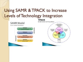 Using SAMR & TPACK to Increase
Levels of Technology Integration
TPACK
By Matt Koehler and Punya Mishra
 