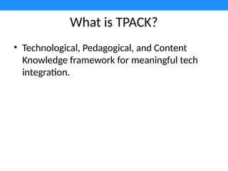 Comprehensive Training on TPACK Framework and AI Integration in ...