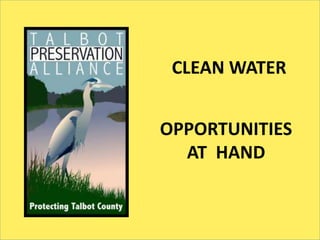 SST
CLEAN WATER
OPPORTUNITIES
AT HAND
 