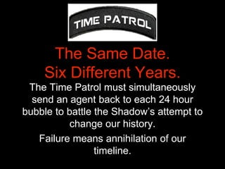 Time Patrol
The Nightstalkers are alerted once more. Not for sealing a Rift.
The Time Patrol has gone missing. A unit they...