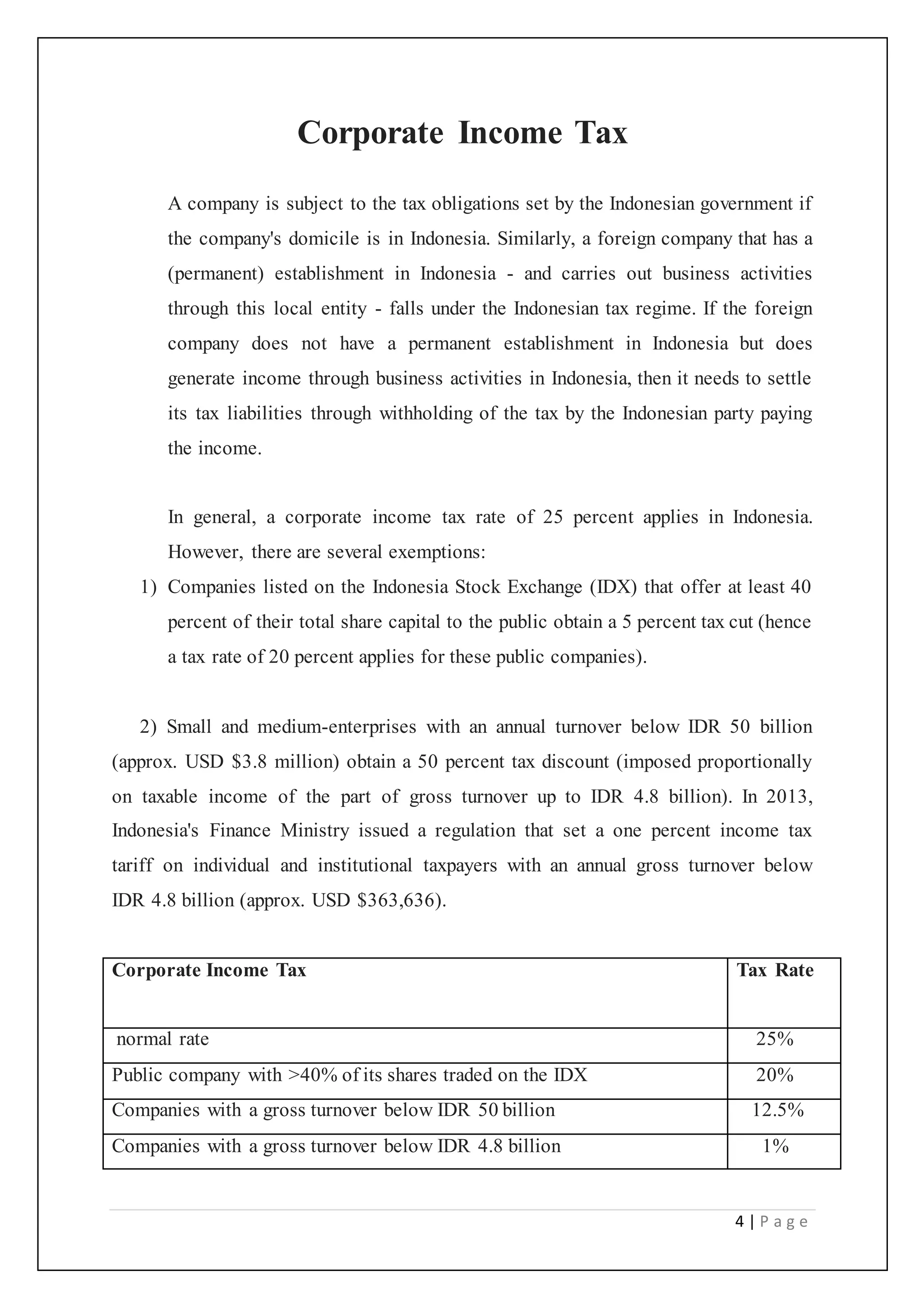 Taxation Policy of Indonesia | DOCX