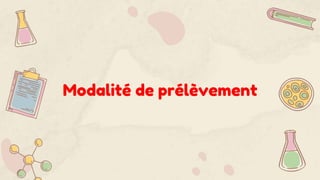 Modalité de prélèvement
 