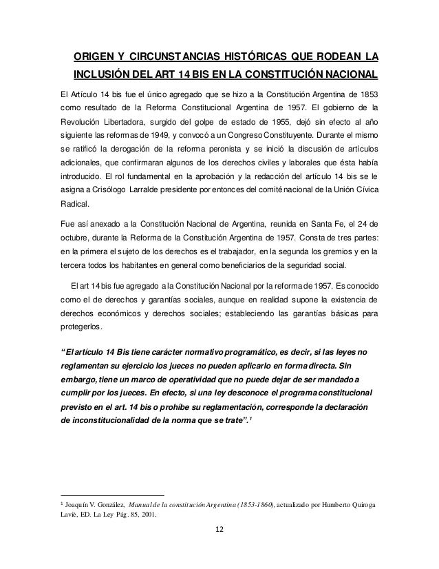 Analisis del articulo 14 Bis
